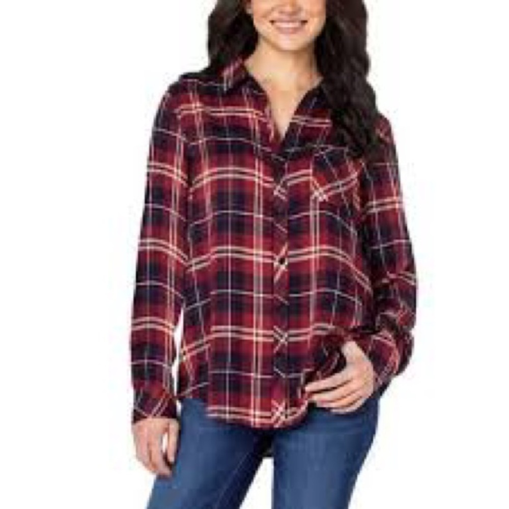 Rails Hunter Plaid Button-Down Shirt in Cherry Red